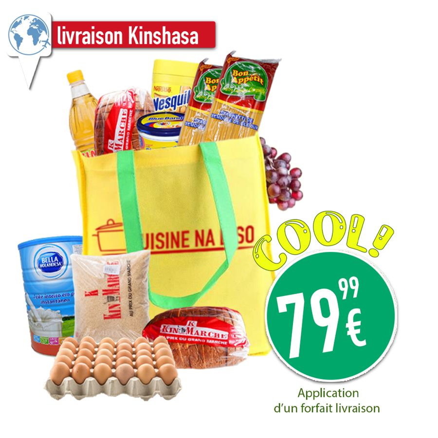 Pack de courses NIOSOFRESH livré à Kinshasa